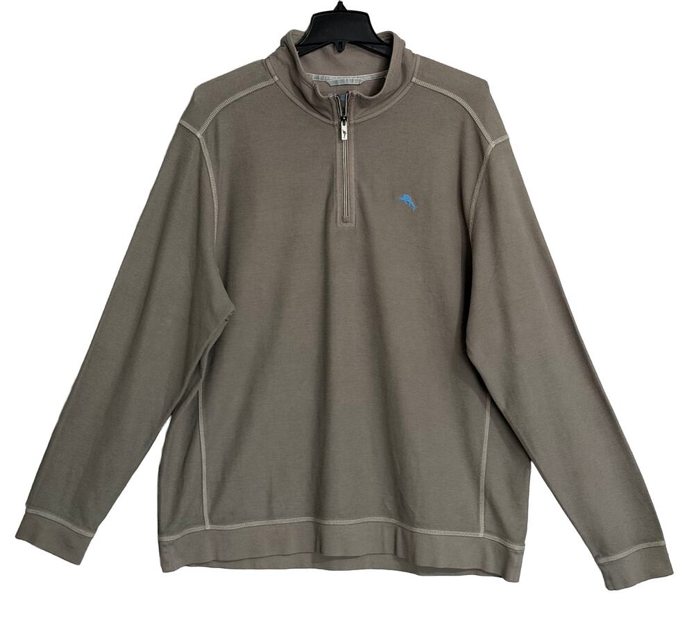 Tommy Bahama Half-Zip Men's 3XLT Big & Tall Montego Bay Sweatshirt Shadow NWT